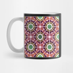 Connected Circular Abstract Pattern Peach Mug